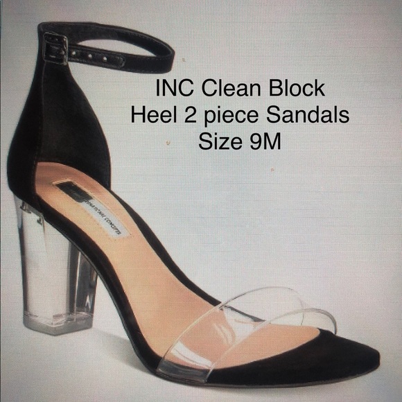 clear block heels size 12